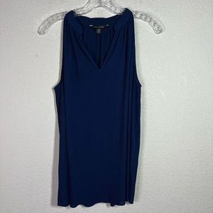 Banana Republic Womens Navy Blue Tops Tunic V Neckline Sleeveless‎ Ribbed Medium